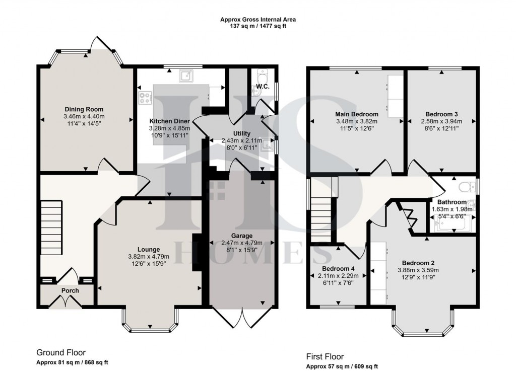 Floorplans For Widney Lane, Solihull