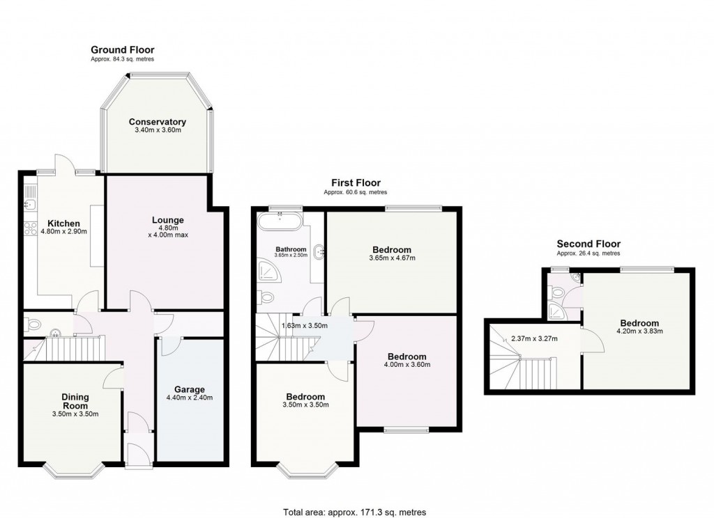 Floorplans For Bills Lane, Shirley, Solihull