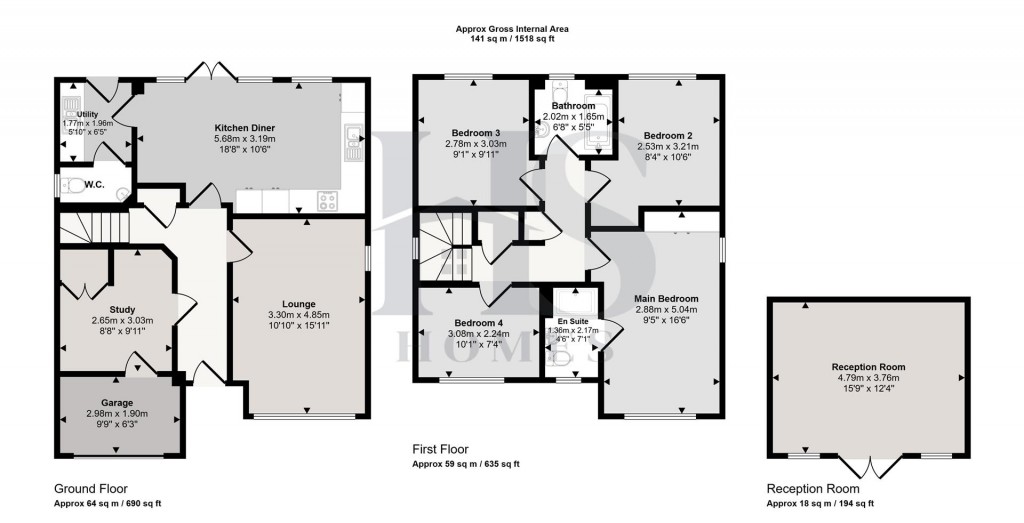 Floorplans For Wensleydale, Wilnecote, Tamworth
