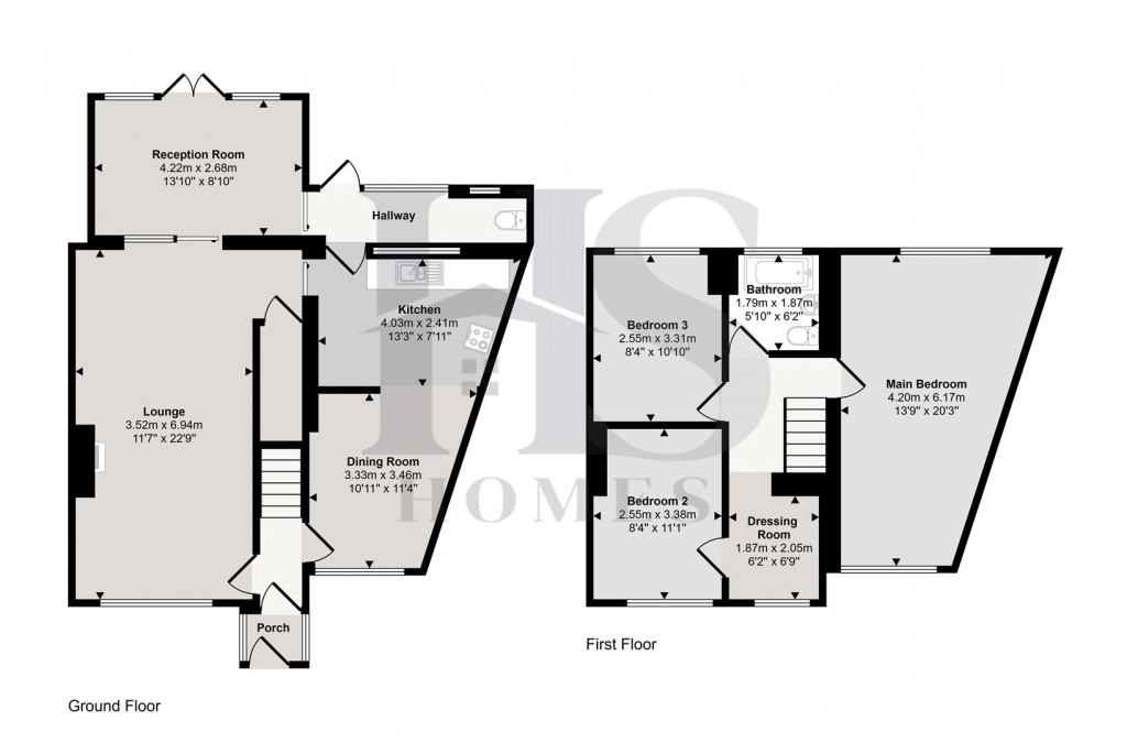 Floorplans For Chamberlain Crescent, Shirley, Solihull