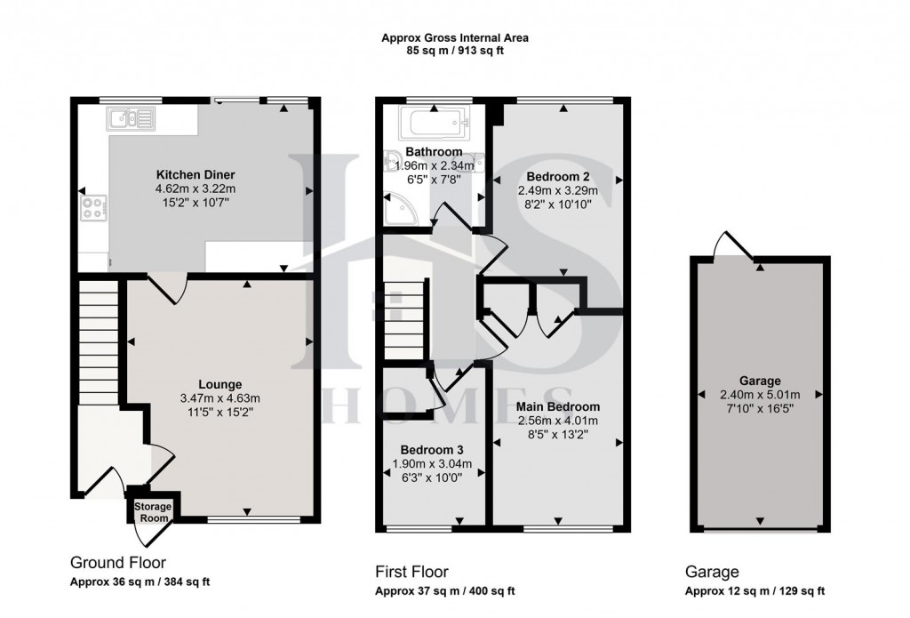 Floorplans For Rouncil Close, Solihull