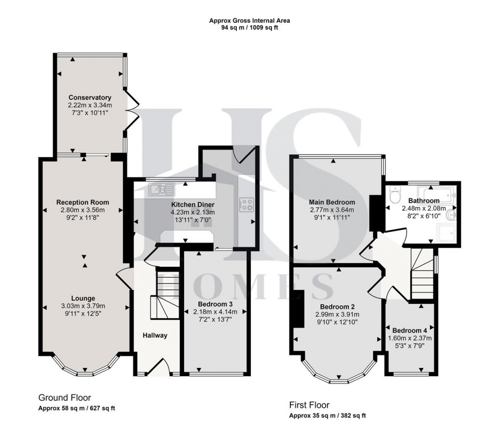 Floorplans For Salcombe Avenue, Birmingham