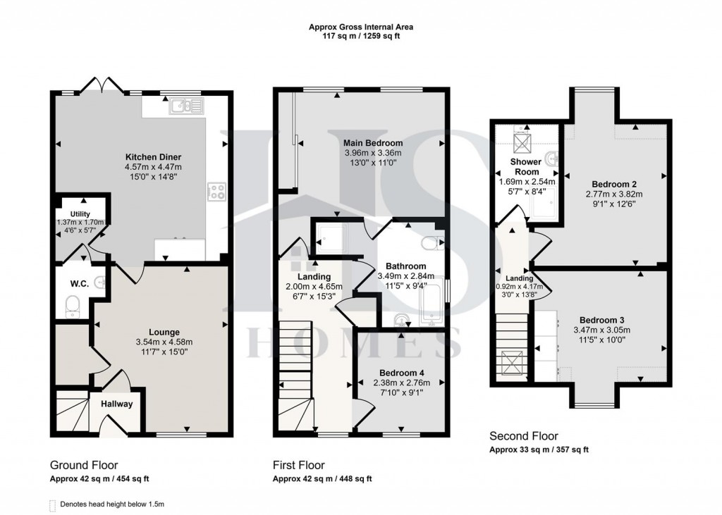 Floorplans For Peartree Avenue, Kingsbury, Tamworth