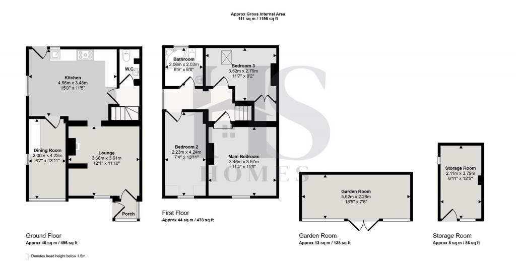 Floorplans For Barley Mow Lane, Catshill, Bromsgrove