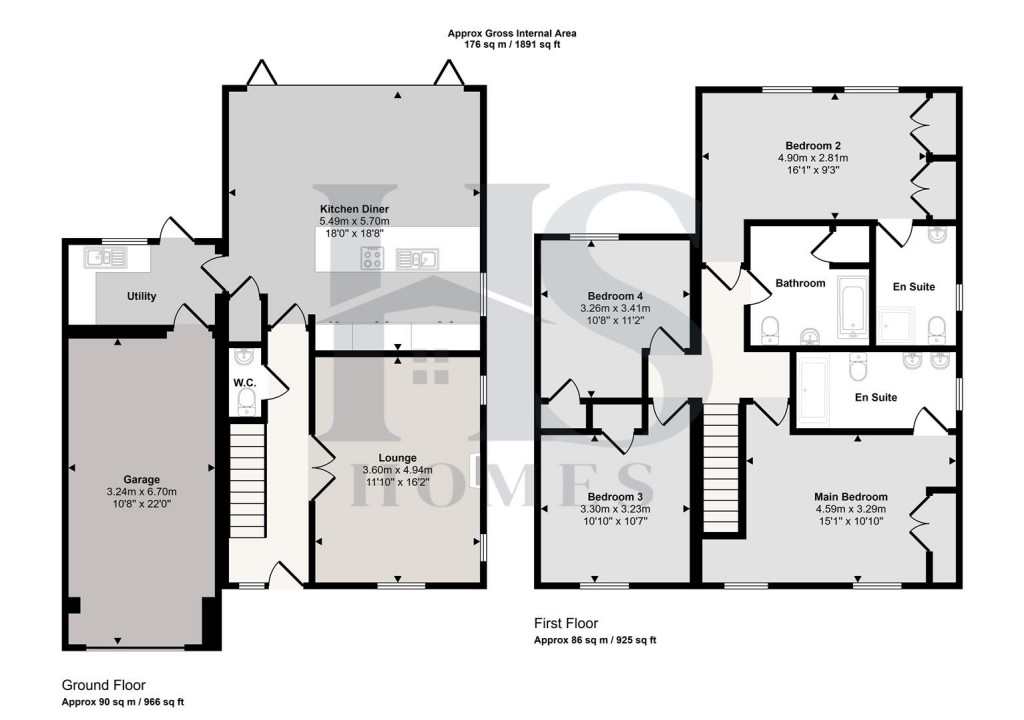 Floorplans For Cut Throat Lane, Hockley Heath