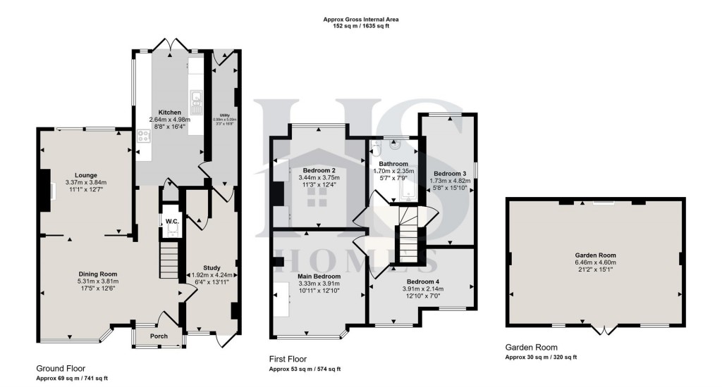 Floorplans For Sunnymead Road, Birmingham